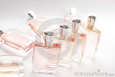 Pink perfume bottle Stock Photo