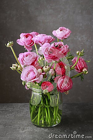 Pink persian buttercup flowers ranunculus Stock Photo