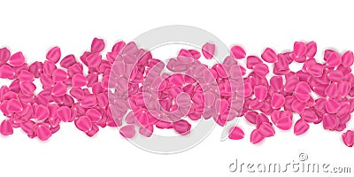 Pink petals isolated on white background. March 8. Valentine`s Day. Romantic frame template for your design. Vector illustration Cartoon Illustration