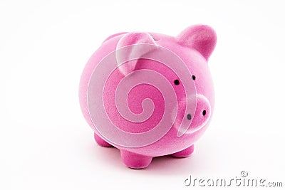 Pink piggy bank Stock Photo