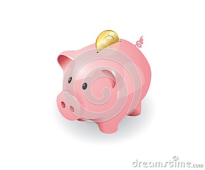 Pink piggy bank Stock Photo