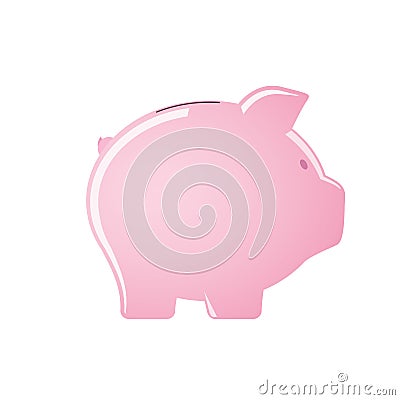 Pink piggy bank Vector Illustration