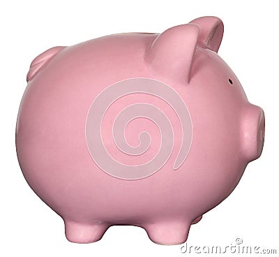 Pink Piggy Bank Isolated Stock Photo
