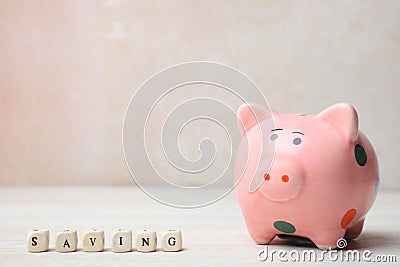 Pink piggy bank Stock Photo