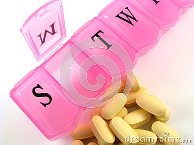 Pink Pill Box Stock Photo