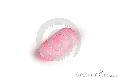 Pink pill isolated on white Stock Photo