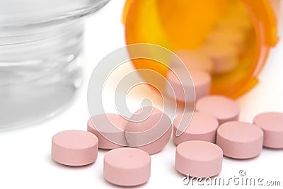 Pink Pills Stock Photo