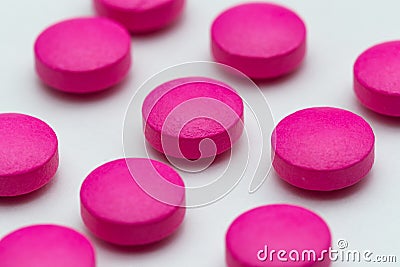 Pink Pills Stock Photo