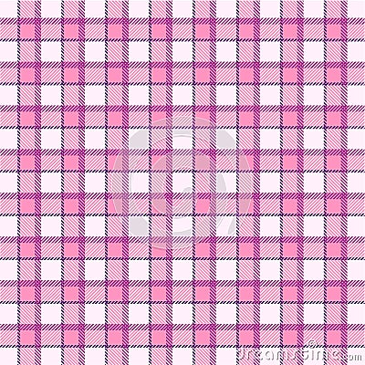 Pink plaid pattern Cartoon Illustration