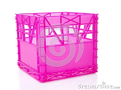 Pink plastic box Stock Photo