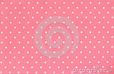 Pink polka dot fabric Stock Photo