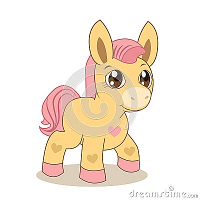 Pink Pony Vector Illustration