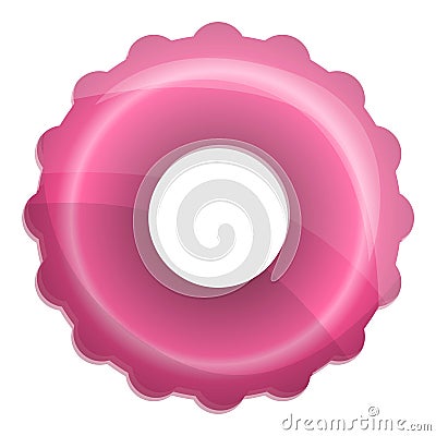 Pink pool ring icon, cartoon style Vector Illustration