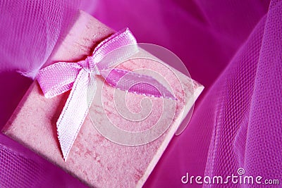 Pink present box Stock Photo