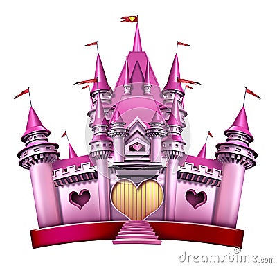 Pink Princess Castle Stock Photo