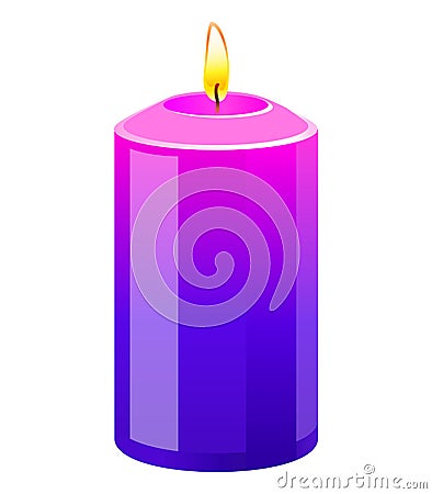 Pink purple aroma candle Vector Illustration