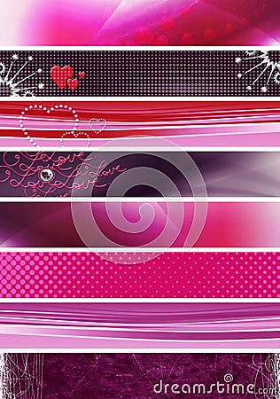 Pink purple banners Stock Photo