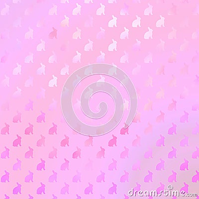 Pink Purple Bunny Background Faux Foil Bunnies Pattern Stock Photo