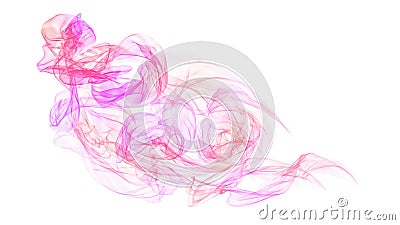 Pink and purple colorful smoked Interesting funky colored smoke splash isolated on white Stock Photo
