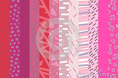 Pink purple gradient collage background hand drawn background catoon style Stock Photo