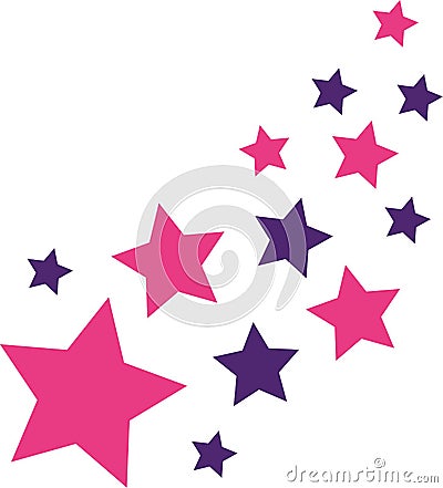 Pink and purple stars Vector Illustration