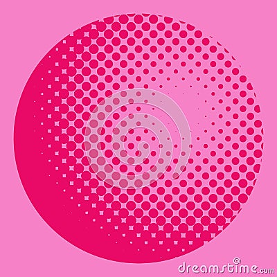 Pink Radial Globe Halftone Pattern Background Vector Illustration