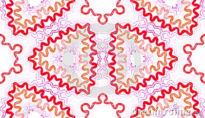 Pink red Geometric Watercolor. Delightful Seamless Pattern. Hand Drawn Stripes. Brush Texture. Brill Stock Photo