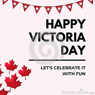 Pink and Red Happy Victoria Day Instagram Post Stock Photo