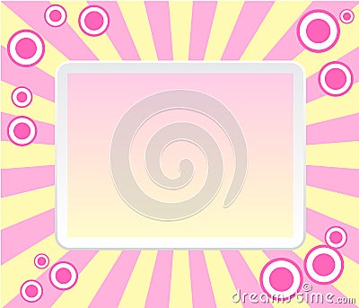 Pink retro frame with circles Vector Illustration