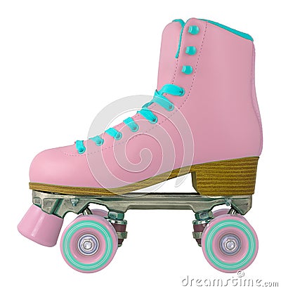 Pink Retro Roller Skate Stock Photo