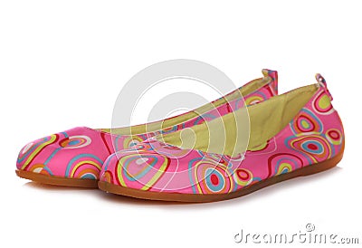 Pink retro womens slip on shoes Stock Photo