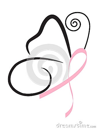 Pink Ribbon Vector Illustration