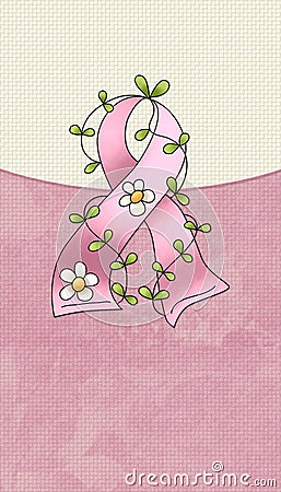 Pink Ribbon Background Stock Photo