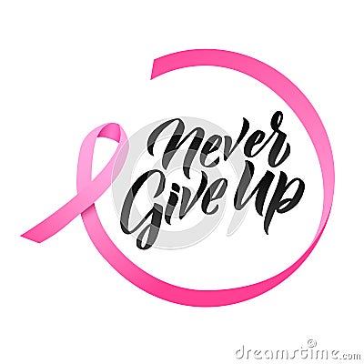 Pink Ribbon Breast Cancer Awareness Vector Illustration Vector Illustration
