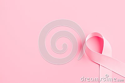 Pink ribbon breast cancer Stock Photo