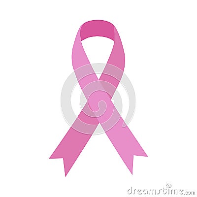 Pink ribbon. Breast cancer. Medical concept Vector Illustration