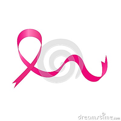 pink ribbon breast cancer icon Vector Illustration