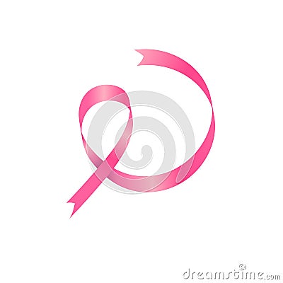 pink ribbon breast cancer icon Vector Illustration