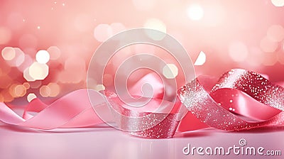 Glittering Ribbons of Hope: A Warm and Joyful Atmosphere of Roma Stock Photo