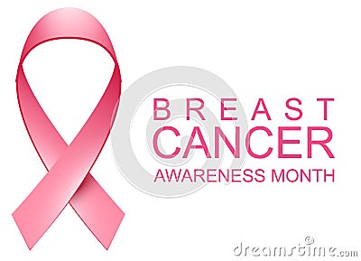 Pink ribbon loop symbol breast cancer awareness month Vector Illustration