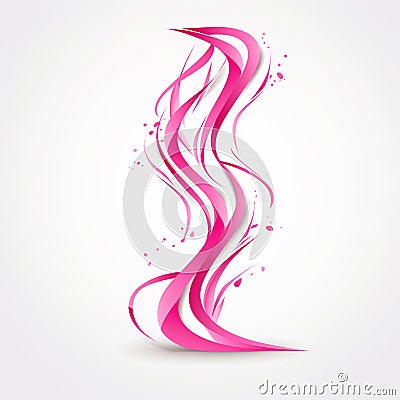 Pink ribbon on white background high resolution and royaltyfree Stock Photo