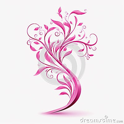 Pink ribbon on white background high resolution and royaltyfree Stock Photo