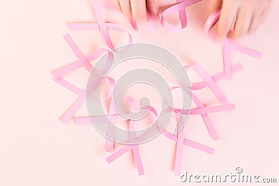 Pink ribbon Stock Photo