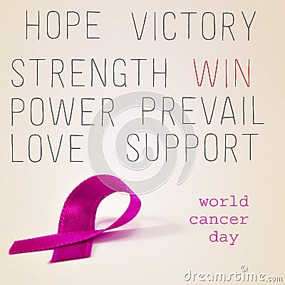 Pink ribbon for the world cancer day Stock Photo