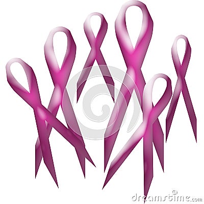 Pink ribbons art Stock Photo