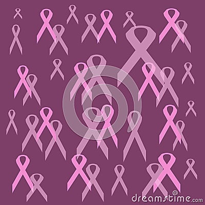 Pink ribbons scattered Stock Photo