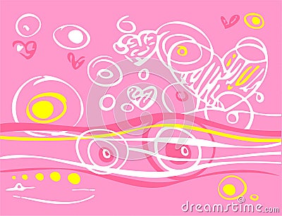 Pink romantic background Vector Illustration