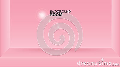 Pink room background , Vector Empty template, banner design, cover, web page, advertisement, texture Vector Illustration