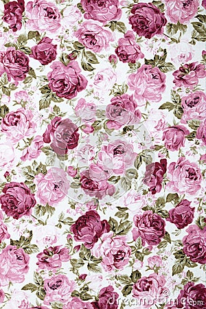 Pink rose fabric background, Fragment of colorful retro tapestry Stock Photo