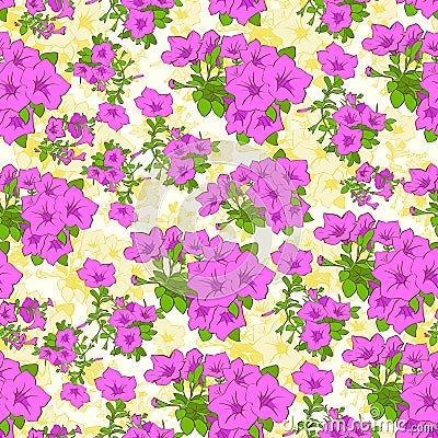 Pink rose flower seamless plant pattern vector Vector Illustration